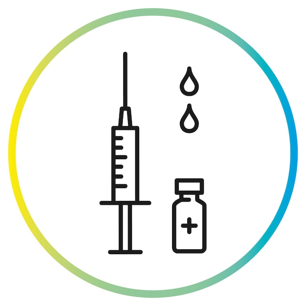 Jeringa con icono de vacuna de aguja