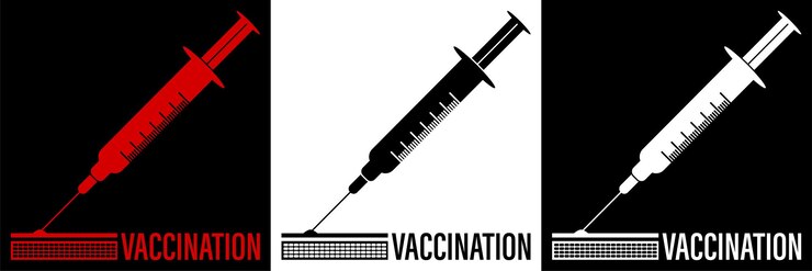 Vector jeringa médica icon en diferentes colores beneficios y peligros de la vacunación prevención de la influenza lucha contra las infecciones virales