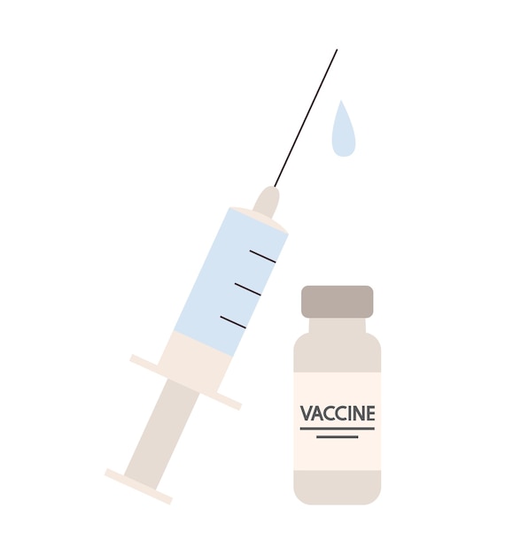 Jeringa y vector de vacuna concepto de vacunación