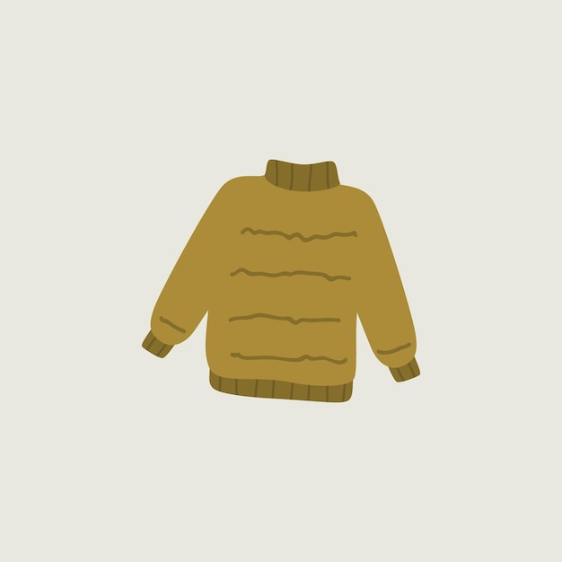 Jersei garabateado Jersei cálido de otoño e invierno dibujado a mano Ilustración vectorial