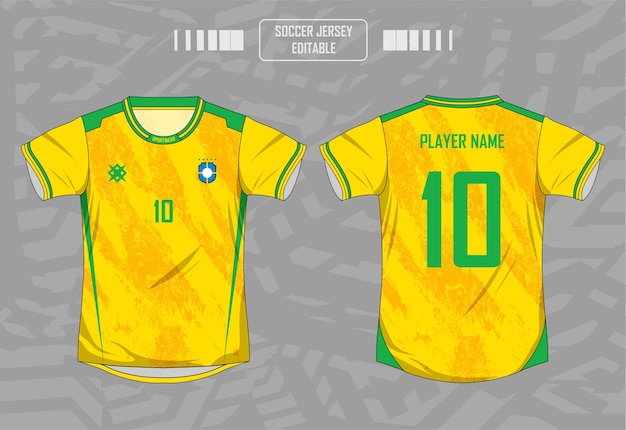 Vector jersey fútbol brasil copa del mundo