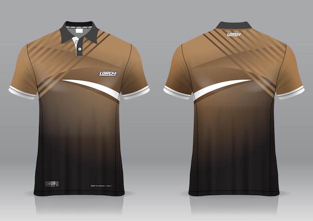 Jersey de golf, vista frontal y posterior, diseño deportivo y listo para ser impreso en tela y texlite