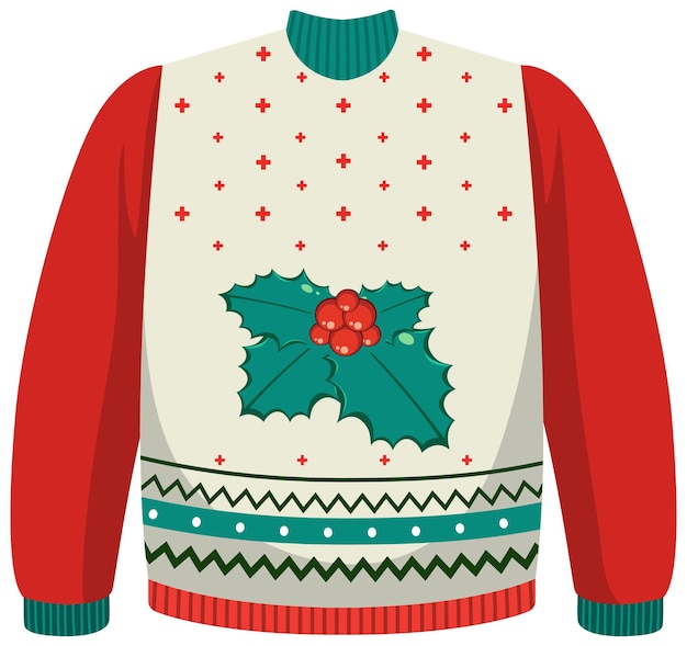 Jersey navideño con estampado de bayas navideñas