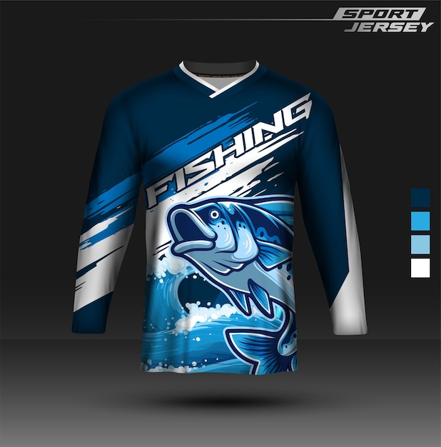 Vector jersey de pesca para su edición