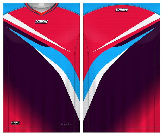 Jersey sport, plantilla de vista frontal y posterior de uniforme de fútbol