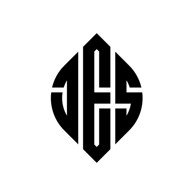 JES diseño de logotipo de letras circulares con forma de círculo y elipse JES letras elípticas con estilo tipográfico Las tres iniciales forman un logotipo de círculo JES Círculo Emblema Monograma Abstracto Carta Marca Vector