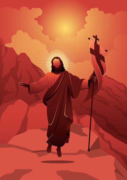 Vector jesucristo resucitado