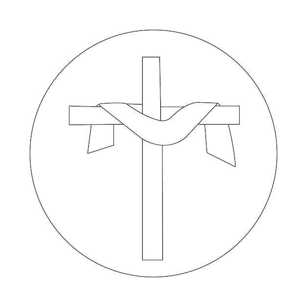 Jesús cristo boceto de viernes santo línea continua de contorno vectorial