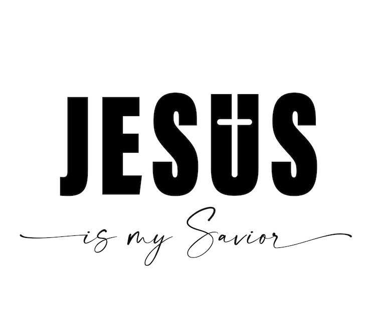 Vector jesús es mi salvador cristiano diseño de camiseta de impresión cita bíblica concepto tipográfico