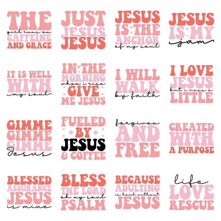 Vector jesús svg retro svg paquete de diseño