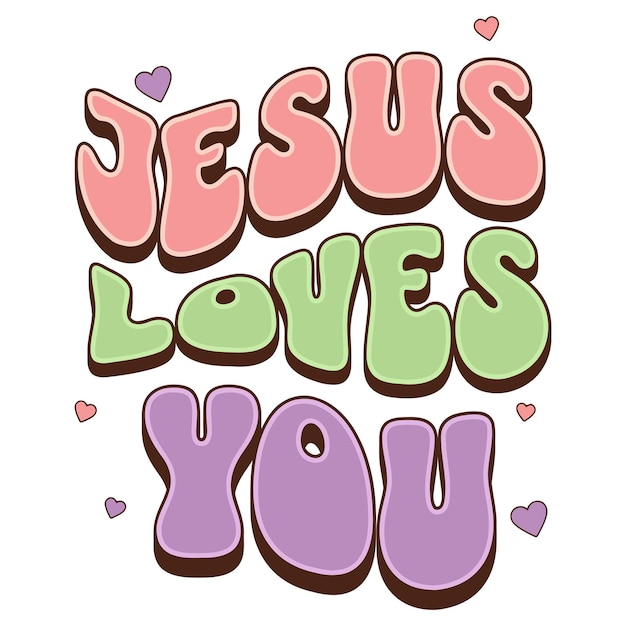 Jesús te ama diseño de letras lindas