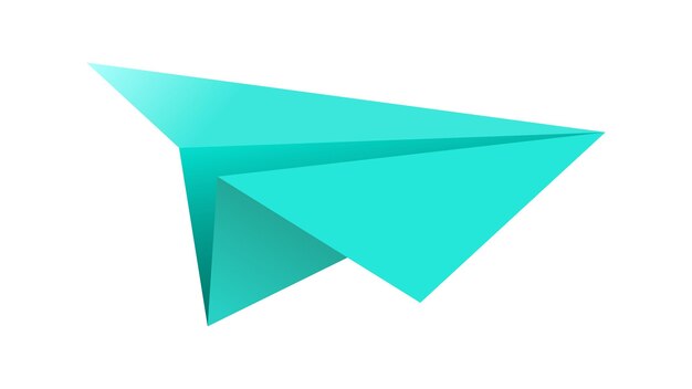 jet modelo 3D de avión de papel azul. Avión de papel de vista diferente aislado sobre fondo transparente