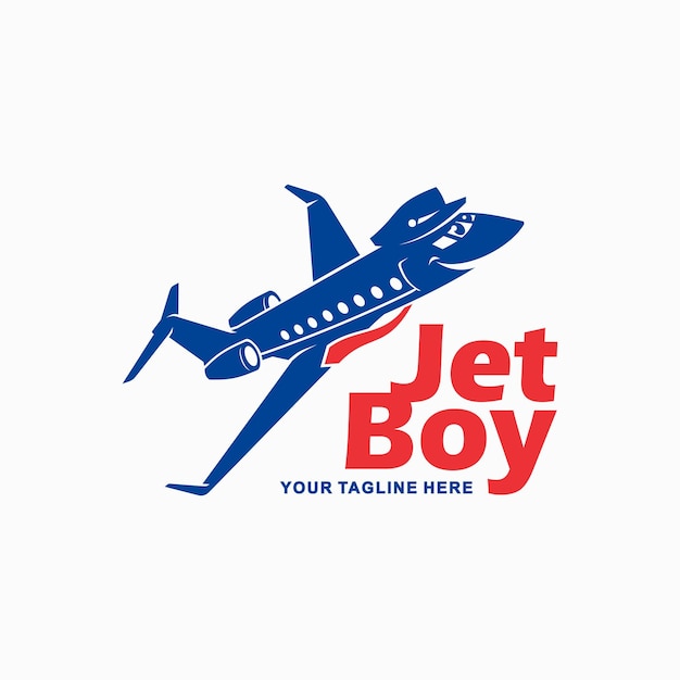 jetboy dibujos animados logo vector premium