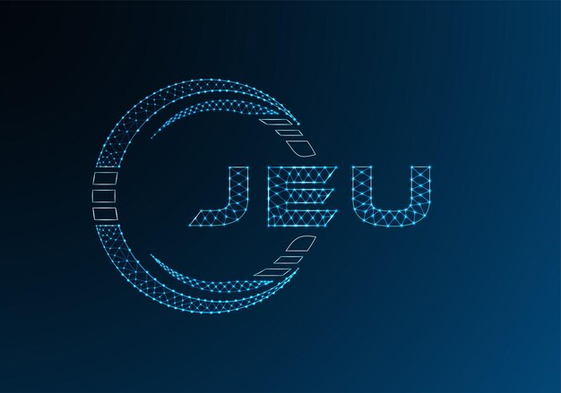 JEU low poly letter logo vector design JEU lower poly logo design Low poly logo