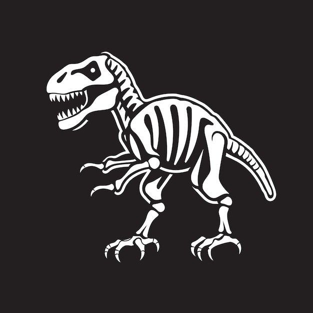 Jewel Jurassic T Rex Esqueleto Diseño vectorial Fósil Fineza Emblema del icono de T Rex