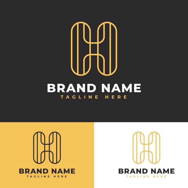 Jewelry de lujo letra H símbolo icono logotipo plano diseño vectorial de acciones