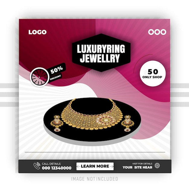 Jewelry publica en las redes sociales un banner web o una plantilla de diseño