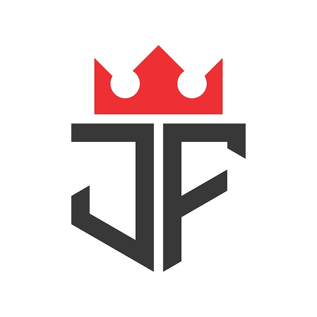 JF Corona Logo Corona en la letra plantilla de diseño del logotipo JF