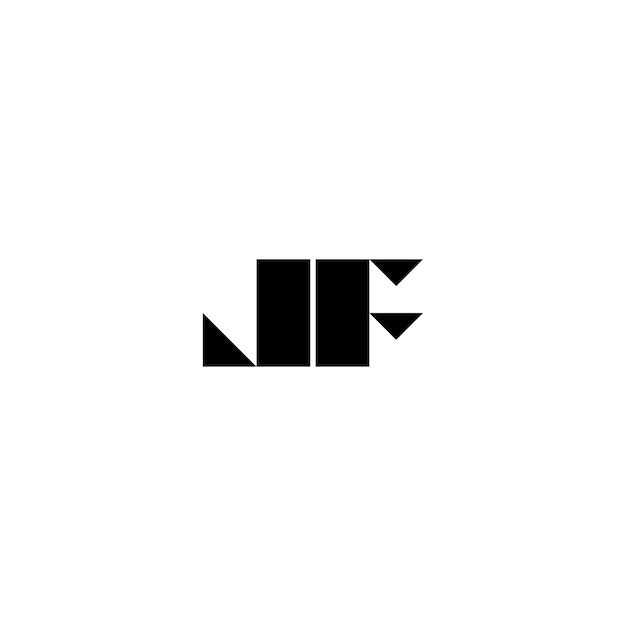 JF Monogram Logo Design letra texto nombre símbolo monocromo logotipo alfabeto carácter simple logo