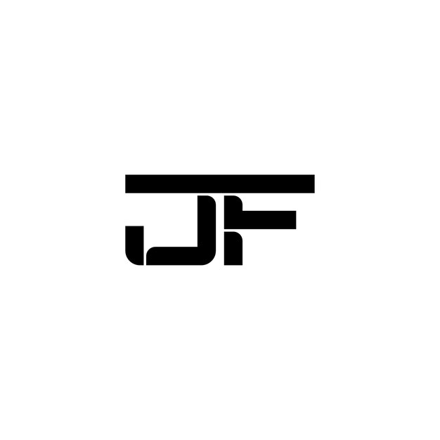 JF Monogram Logo Design letra texto nombre símbolo monocromo logotipo alfabeto carácter simple logo
