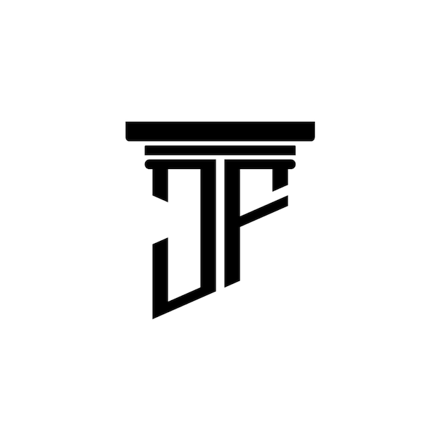 JF monograma diseño del logotipo letra texto nombre símbolo monocromático logotipo alfabeto carácter logotipo simple