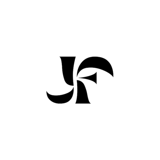 JF monograma diseño del logotipo letra texto nombre símbolo monocromático logotipo alfabeto carácter logotipo simple