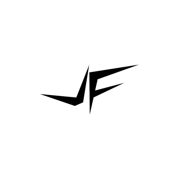 JF monograma diseño del logotipo letra texto nombre símbolo monocromático logotipo alfabeto carácter logotipo simple