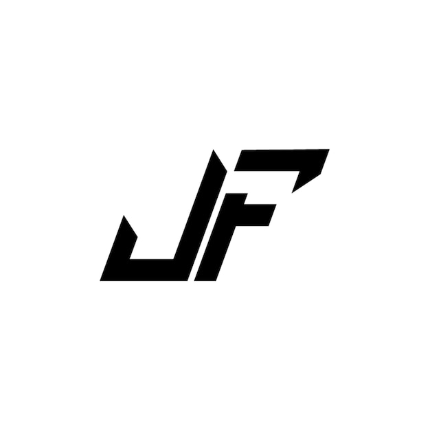 JF monograma diseño del logotipo letra texto nombre símbolo monocromático logotipo alfabeto carácter logotipo simple