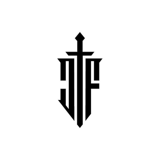 JF monograma diseño del logotipo letra texto nombre símbolo monocromático logotipo alfabeto carácter logotipo simple
