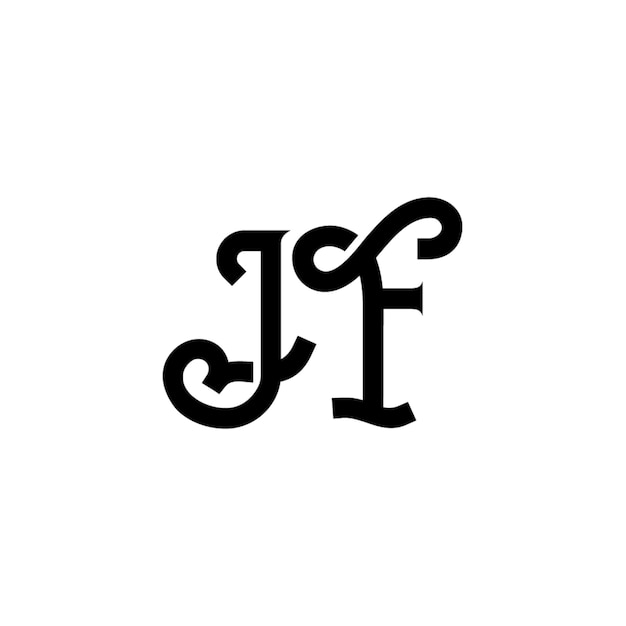 JF monograma diseño del logotipo letra texto nombre símbolo monocromático logotipo alfabeto carácter logotipo simple
