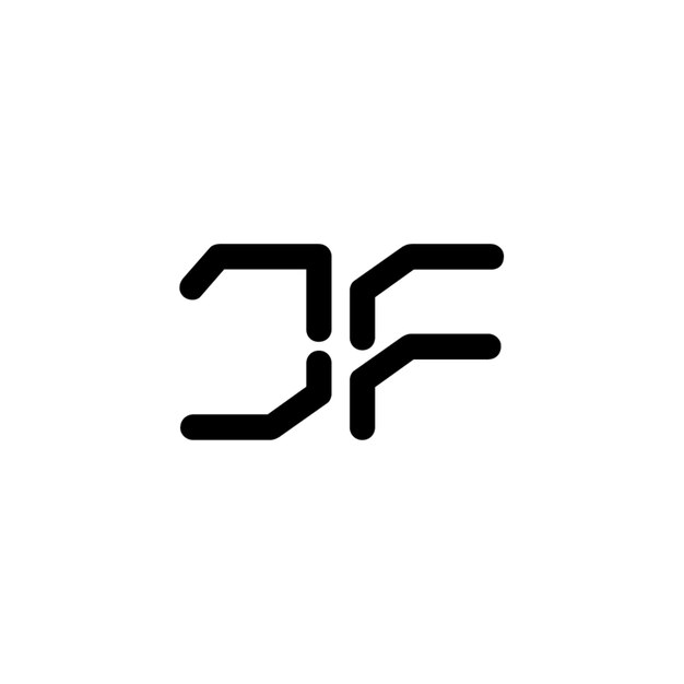 JF monograma diseño del logotipo letra texto nombre símbolo monocromático logotipo alfabeto carácter logotipo simple