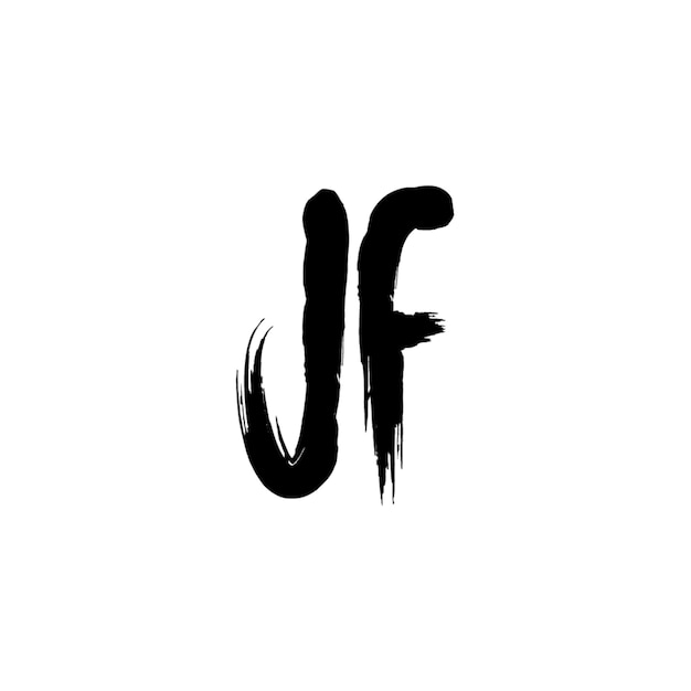 JF monograma diseño del logotipo letra texto nombre símbolo monocromático logotipo alfabeto carácter logotipo simple