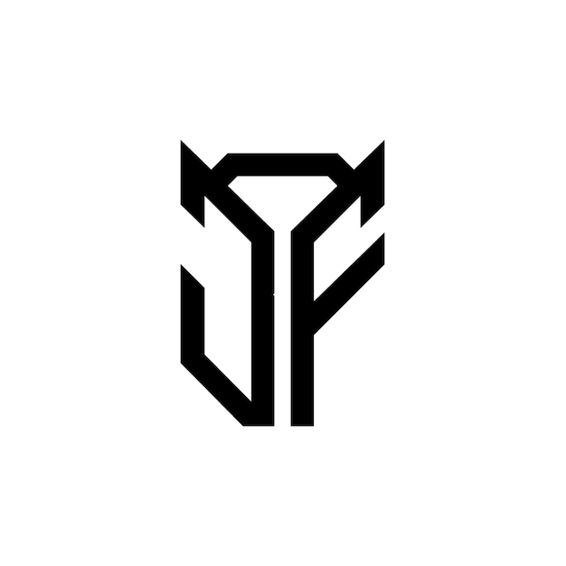 JF monograma diseño del logotipo letra texto nombre símbolo monocromático logotipo alfabeto carácter logotipo simple