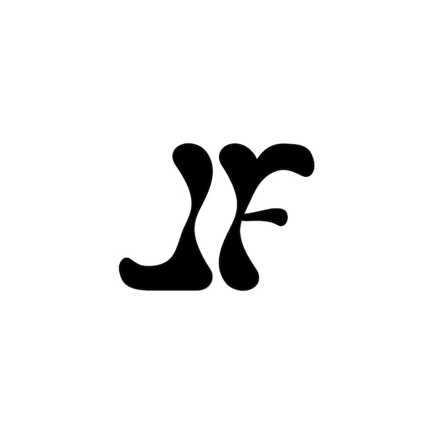 JF monograma diseño del logotipo letra texto nombre símbolo monocromático logotipo alfabeto carácter logotipo simple