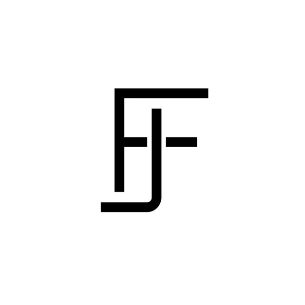 JF monograma diseño del logotipo letra texto nombre símbolo monocromático logotipo alfabeto carácter logotipo simple