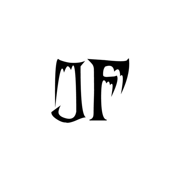 JF monograma diseño del logotipo letra texto nombre símbolo monocromático logotipo alfabeto carácter logotipo simple