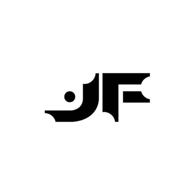 JF monograma diseño del logotipo letra texto nombre símbolo monocromático logotipo alfabeto carácter logotipo simple