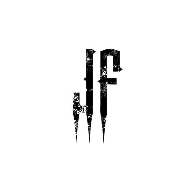 JF monograma diseño del logotipo letra texto nombre símbolo monocromático logotipo alfabeto carácter logotipo simple