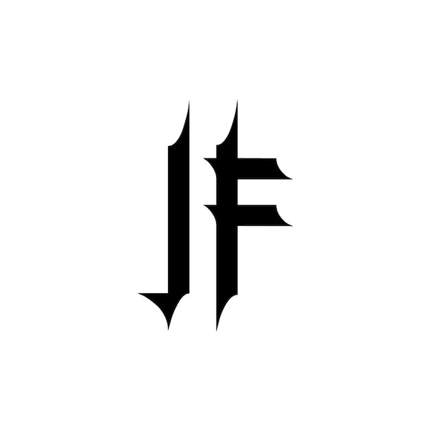 JF monograma diseño del logotipo letra texto nombre símbolo monocromático logotipo alfabeto carácter logotipo simple