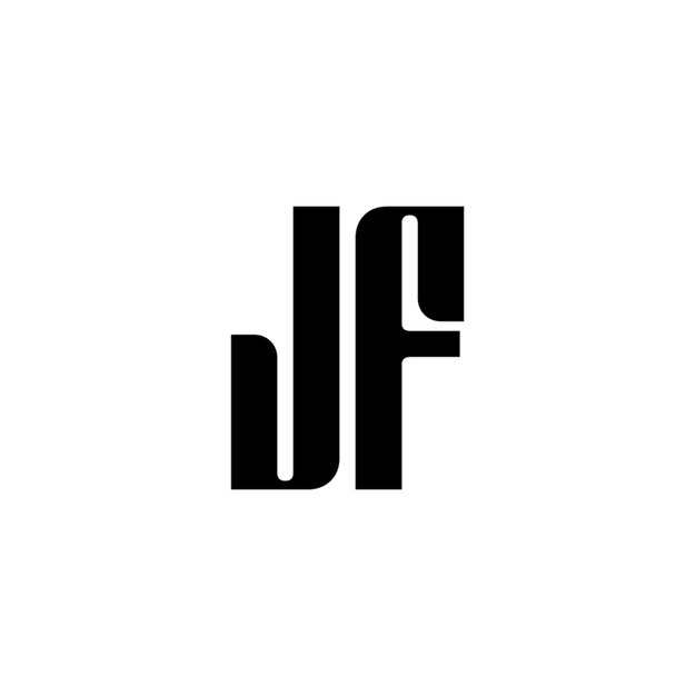 JF monograma diseño del logotipo letra texto nombre símbolo monocromático logotipo alfabeto carácter logotipo simple