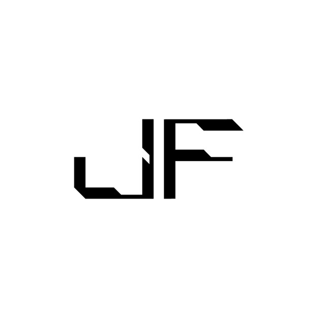 JF monograma diseño del logotipo letra texto nombre símbolo monocromático logotipo alfabeto carácter logotipo simple