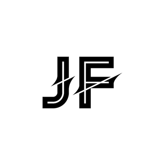 JF monograma diseño del logotipo letra texto nombre símbolo monocromático logotipo alfabeto carácter logotipo simple