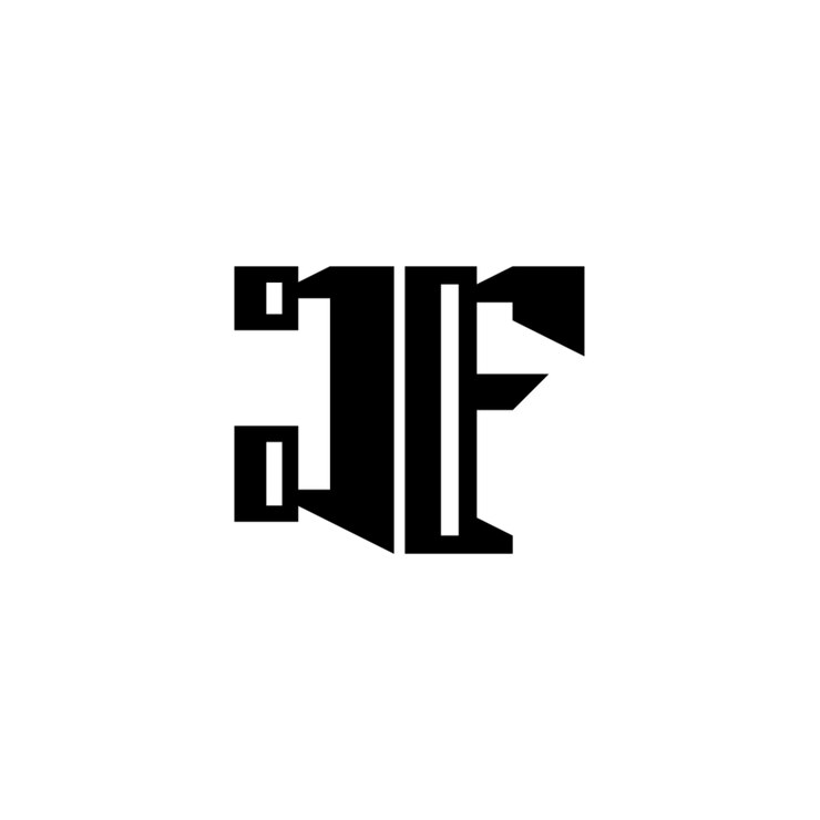 Vector jf monograma diseño del logotipo letra texto nombre símbolo monocromático logotipo alfabeto carácter logotipo simple