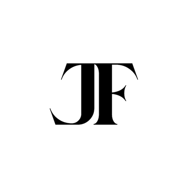 JF monograma diseño del logotipo letra texto nombre símbolo monocromático logotipo alfabeto carácter logotipo simple