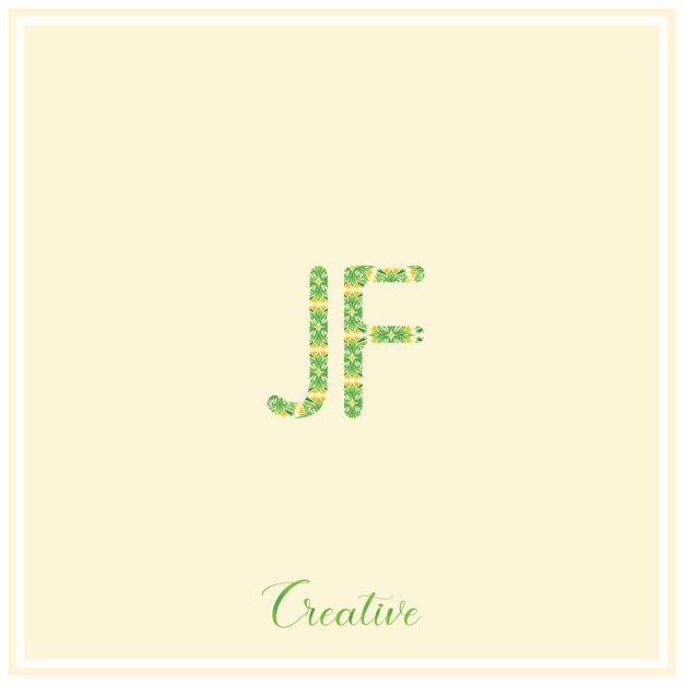 Vector jf natural green logo el último diseño del logotipo ilustración vectorial logotipo creativo logotipo mínimo monograma