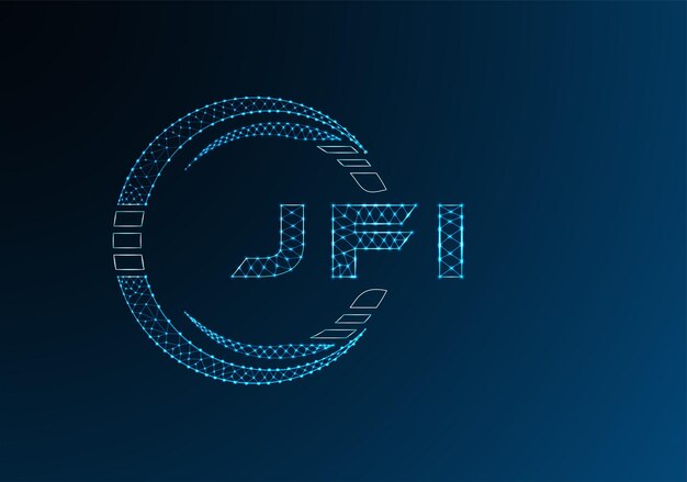 JFI low poly letter logo vector design JFI lower poly logo design Low poly logo