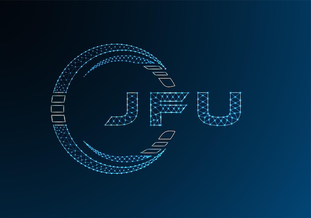 JFU low poly letter logo vector design JFU lower poly logo design Low poly logo