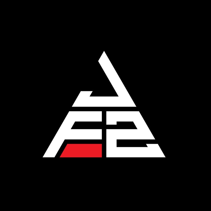 Vector jfz triángulo diseño de la letra del logotipo con forma de triángulo jfz diseño del logotipo del triángulo monograma jfz modelo de logotipo vectorial del triangle con color rojo jfz logotipo triangular sencillo elegante y lujoso