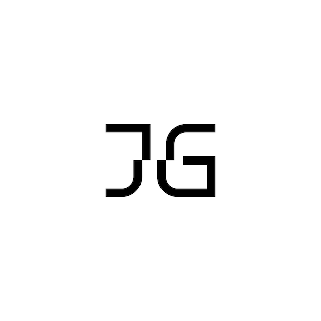 JG monograma logotipo diseño carta texto nombre símbolo monocromo logotipo alfabeto carácter simple logotipo