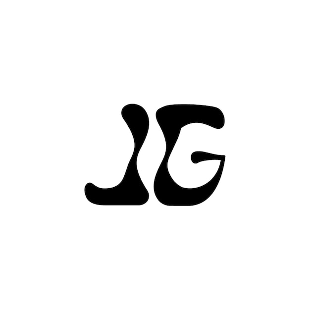 JG monograma logotipo diseño carta texto nombre símbolo monocromo logotipo alfabeto carácter simple logotipo